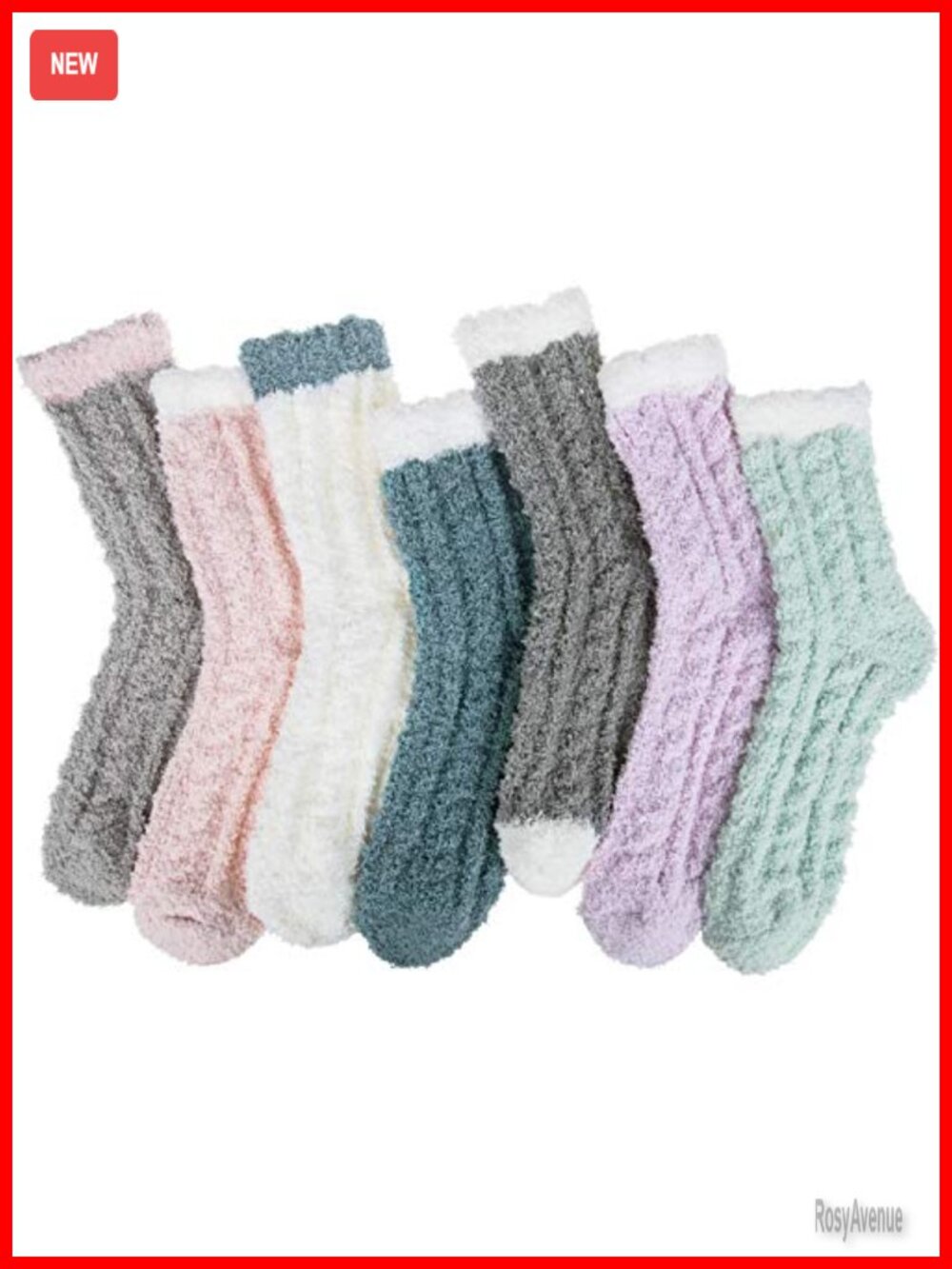 7 Pairs Fuzzy Socks Women Winter Cozy Fluffy Slipper Sleep Crew Socks